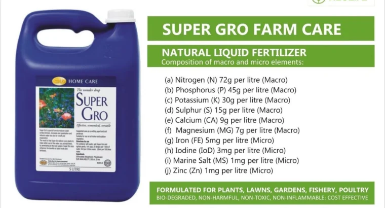 Super Gro Liquid Organic Fertilizer – 1L to 5L